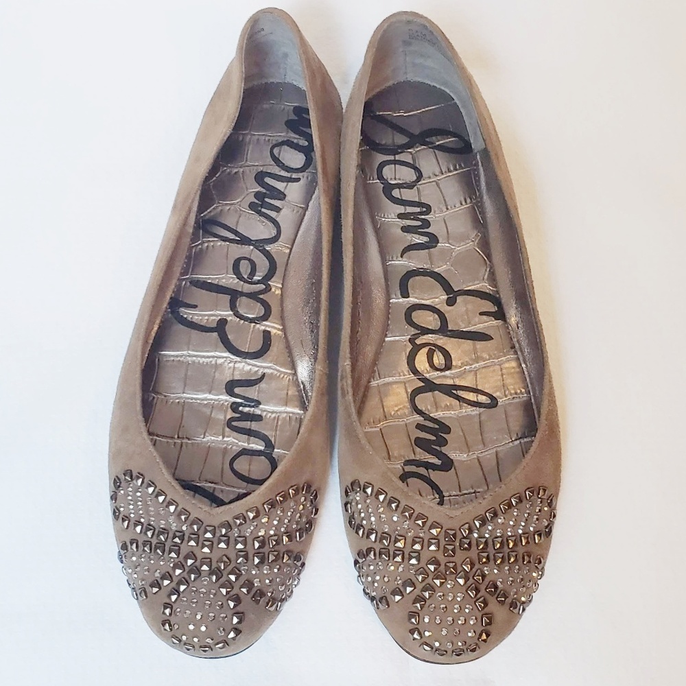 Sam Edelman Taupe Brown Charleen Studded Flats
